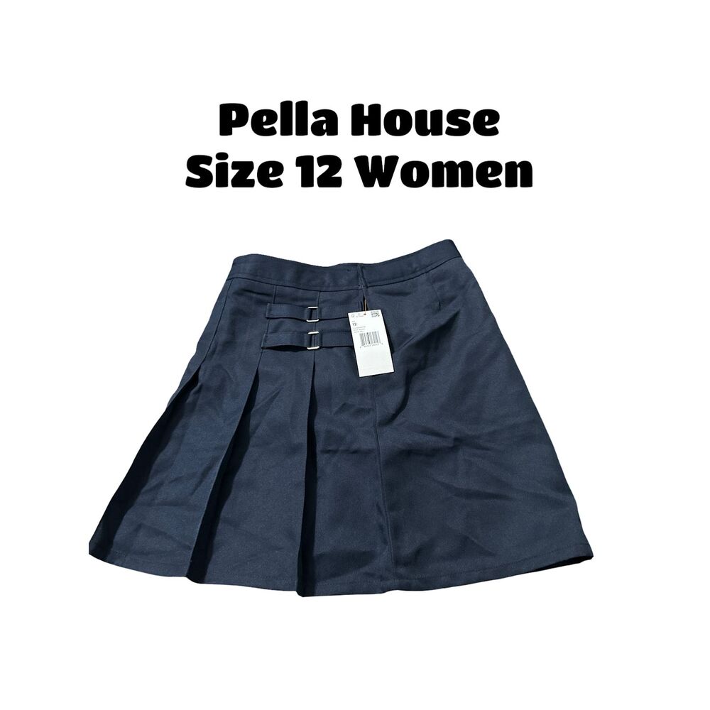 French Toast Girls Adjustable Waist 2-Tab Scooter Skirt Navy Size 12